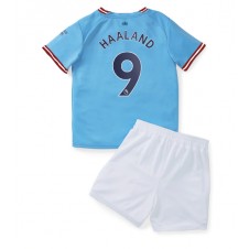 Manchester City Erling Haaland #9 Hjemmedraktsett Barn 2022-23 Kortermet (+ korte bukser)